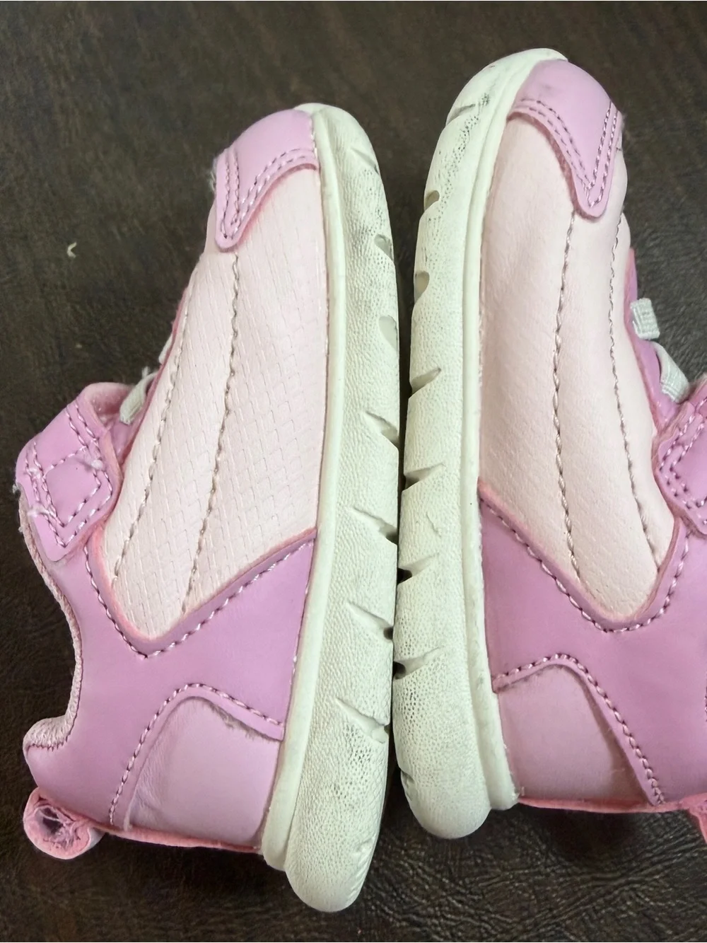 Carters Pink Two Tone Velcro Tennis Shoes Girl's Size 3